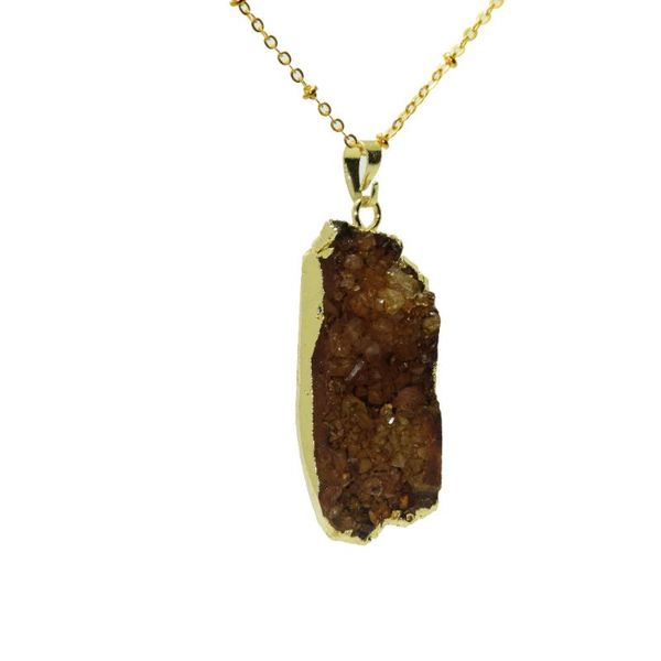 pendant necklaces fashion jewelry yellow rough crystal quartz men necklace natural stone gold point geode druzy for women, Silver
pendant necklaces fashion jewelry yellow rough crystal quartz men necklace natural stone gold point geode druzy for women, Silver