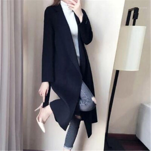 autumn new british wind long woolen coat female korean version of temperament fashion slim thin tide1, Black
autumn new british wind long woolen coat female korean version of temperament fashion slim thin tide1, Black