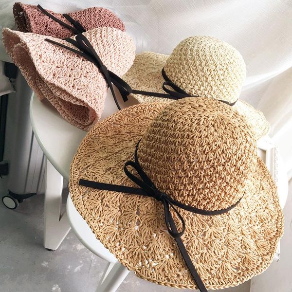 wide brim hats women summer knit straw hat fashion casual travel beach sun sunscreen uv protection panama bow cap, Blue;gray
wide brim hats women summer knit straw hat fashion casual travel beach sun sunscreen uv protection panama bow cap, Blue;gray