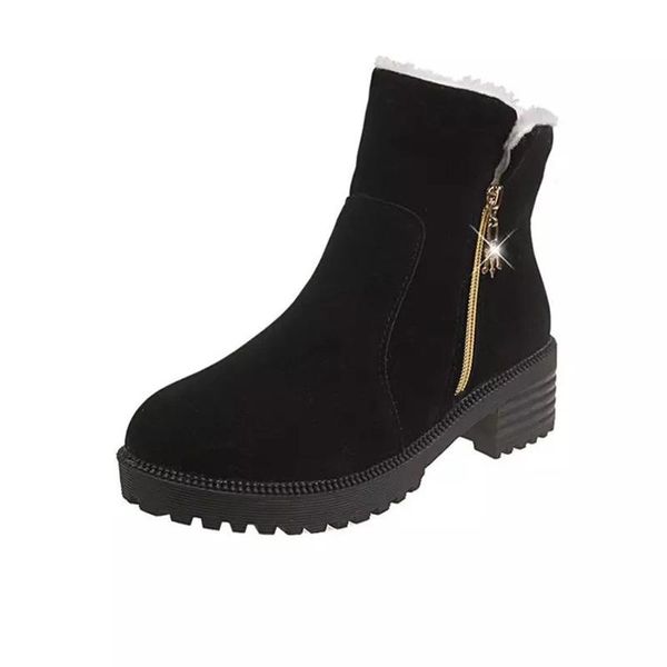thick bottom round head plus velvet snow boots lightweight anti-skiing warm boots women winter classic zipper fur plush, Black
thick bottom round head plus velvet snow boots lightweight anti-skiing warm boots women winter classic zipper fur plush, Black
