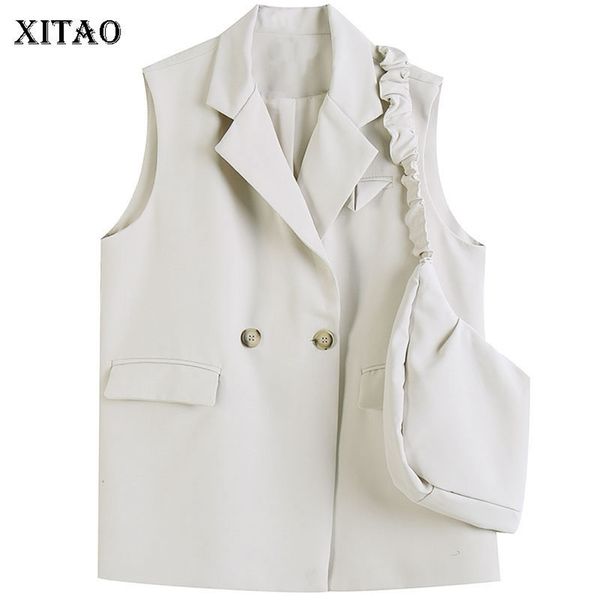 xitao women ruffle vest fashion new pocket autumn sleeveless double breast casual minority loose solid color vest dzl2105 201102, Black;white
xitao women ruffle vest fashion new pocket autumn sleeveless double breast casual minority loose solid color vest dzl2105 201102, Black;white