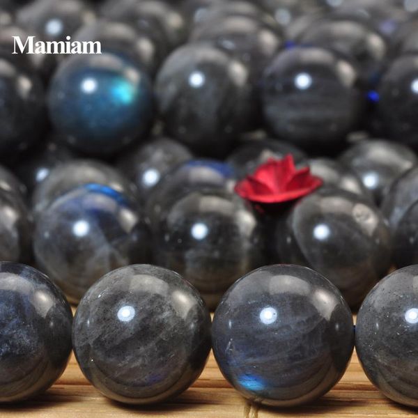 mamiam natural a blue flash labradorite beads 10mm smooth loose round stone diy bracelet necklace jewelry making gemstone design