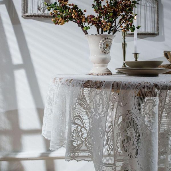 dunxdeco round tablecloth wedding party garden dinner table cover fabric vintage simple white lace flora knitting textile p
dunxdeco round tablecloth wedding party garden dinner table cover fabric vintage simple white lace flora knitting textile p