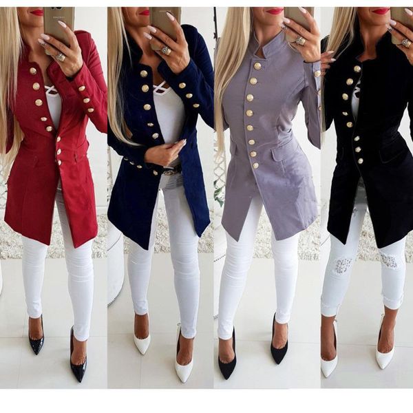 women's suits & blazers women long sleeve single breasted slim blazer stand collar penel button suit winter elegant office lady trench, White;black
women's suits & blazers women long sleeve single breasted slim blazer stand collar penel button suit winter elegant office lady trench, White;black