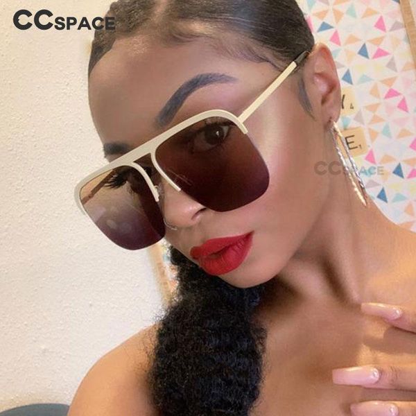 sunglasses 46303 half frame square oversized men women fashion shades uv400 vintage glasses, White;black
sunglasses 46303 half frame square oversized men women fashion shades uv400 vintage glasses, White;black