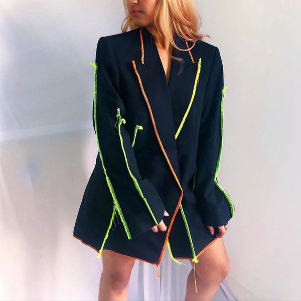 women's suits & blazers 2021 fashion autumn winter women notched collar stitching long loose s-l size work office lady suit outerwear j, White;black
women's suits & blazers 2021 fashion autumn winter women notched collar stitching long loose s-l size work office lady suit outerwear j, White;black