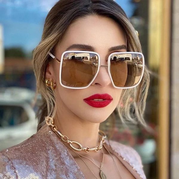 sunglasses brand designer beige women men 2021 vintage luxury oversized square sun glasses for female uv400, White;black
sunglasses brand designer beige women men 2021 vintage luxury oversized square sun glasses for female uv400, White;black