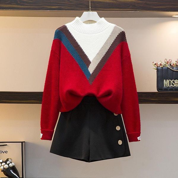 new autumn 2021 vintage 2 joint pullover neck color matching sweater + shorts of two single piece y453 assembly s4dc, Gray
new autumn 2021 vintage 2 joint pullover neck color matching sweater + shorts of two single piece y453 assembly s4dc, Gray
