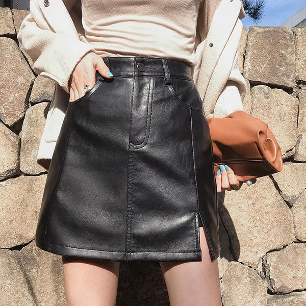 skirts winter a-line women skirt pu leather solid color vintage high waist casual office work ladies korean empire mini, Black
skirts winter a-line women skirt pu leather solid color vintage high waist casual office work ladies korean empire mini, Black