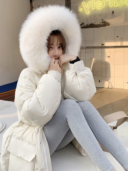 white duck 2020 down jacket, women's winter coat, kurtka damsk kj3480 real korean fox fur collar jacket h3qr, Black
white duck 2020 down jacket, women's winter coat, kurtka damsk kj3480 real korean fox fur collar jacket h3qr, Black