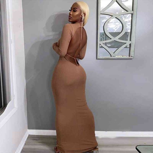 long sleeve solid backless skinny ribbed maxi dress autumn winter women fashion party club outfits, Black;gray
long sleeve solid backless skinny ribbed maxi dress autumn winter women fashion party club outfits, Black;gray