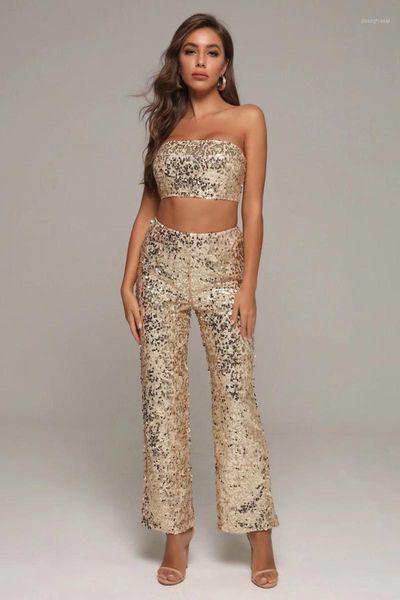 ladies women summer strapless gold mesh sequins two piece set 2020 celebrity designer high street women's set1, Gray
ladies women summer strapless gold mesh sequins two piece set 2020 celebrity designer high street women's set1, Gray