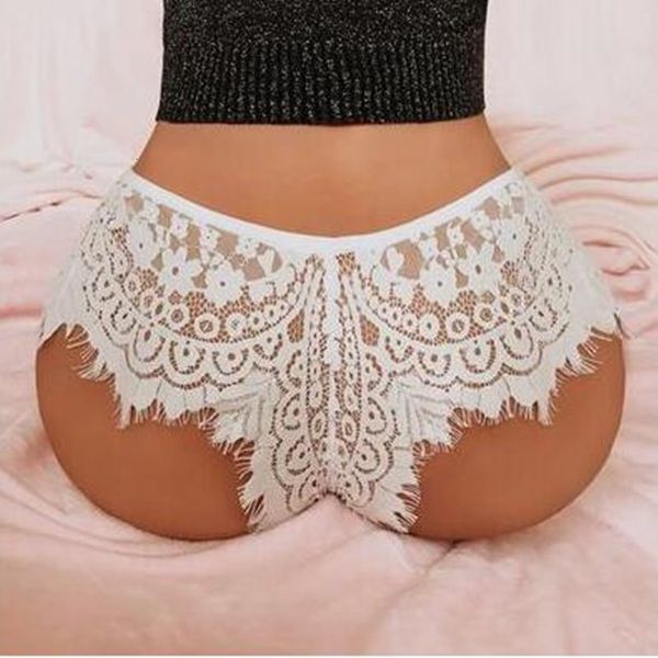 fashion new large size lace hollow underwear transparent panties briefs female, Black;white 
fashion new large size lace hollow underwear transparent panties briefs female, Black;white