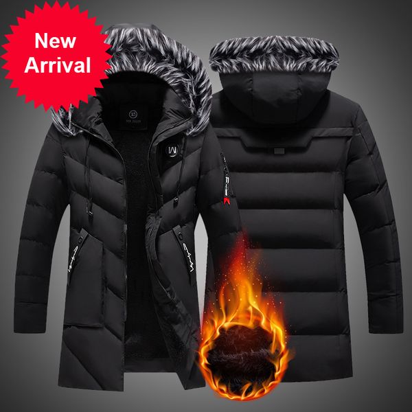 long winter men's parkes cotton packed with of casual fashion trademark fine warm skin clothes, Black
long winter men's parkes cotton packed with of casual fashion trademark fine warm skin clothes, Black