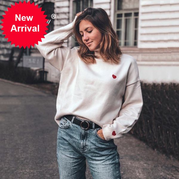 high-head female fall winter sweater soft mesh jumper long sleeves femme c-032, White;black
high-head female fall winter sweater soft mesh jumper long sleeves femme c-032, White;black