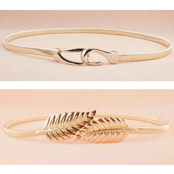 women ladies gold metal skinny stretchy chain belt clasp leaf buckle waistband bltll0059, Black;brown
women ladies gold metal skinny stretchy chain belt clasp leaf buckle waistband bltll0059, Black;brown