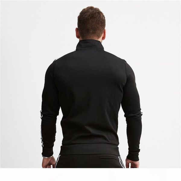 men long sleeves gym training running jacket men sports run fitness workout hooded sweatshirts striped zipper coat jackets, Black
men long sleeves gym training running jacket men sports run fitness workout hooded sweatshirts striped zipper coat jackets, Black