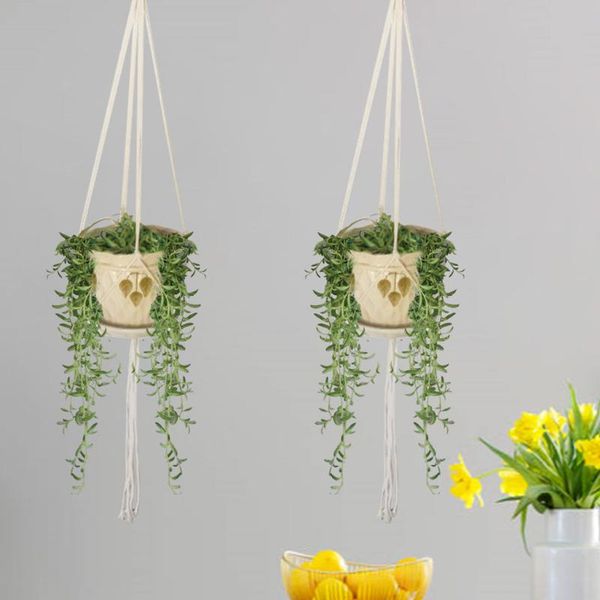2pcs europe plant hangers weaving cotton cord rope for hanging planter basket with wood beads indoor decorative hangings, Black;white
2pcs europe plant hangers weaving cotton cord rope for hanging planter basket with wood beads indoor decorative hangings, Black;white