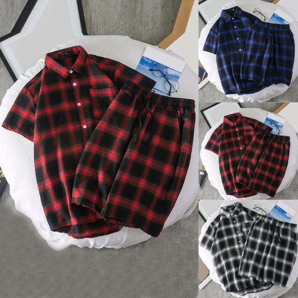 klv men's summer casual short sleeve shirt shorts pants plaid two peice suit pockets elastic waist men's sets single breasted1, Gray
klv men's summer casual short sleeve shirt shorts pants plaid two peice suit pockets elastic waist men's sets single breasted1, Gray