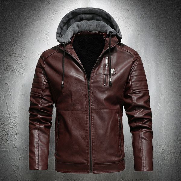 2021 new mens jacket slim fit pu leather hooded vintage style fashion clothing men coat usku, Black
2021 new mens jacket slim fit pu leather hooded vintage style fashion clothing men coat usku, Black