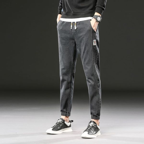 casual jeans leggings splicing slim elastic pants men's new style, Blue 
casual jeans leggings splicing slim elastic pants men's new style, Blue