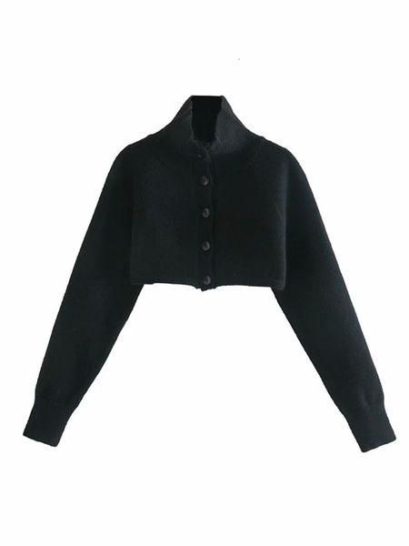 2021 new women knitted cropped cardigan sweaters female short coat turtleneck single breasted knitwear spring autumn solid shawl jacket h27a, White;black
2021 new women knitted cropped cardigan sweaters female short coat turtleneck single breasted knitwear spring autumn solid shawl jacket h27a, White;black