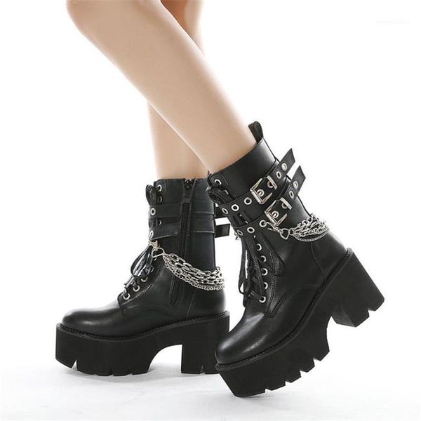 women platform ladies boots chain black ankle boots punk style women motorcycle chunky heels female shoes big size 421
women platform ladies boots chain black ankle boots punk style women motorcycle chunky heels female shoes big size 421