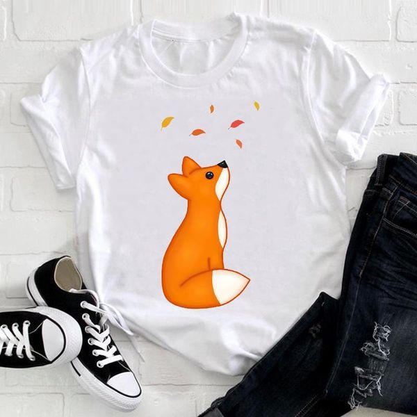 women short sleeve fox cartoon animal fashion 90s cute printing clothes ladies graphic print tee tshirt female t-shirt, White
women short sleeve fox cartoon animal fashion 90s cute printing clothes ladies graphic print tee tshirt female t-shirt, White