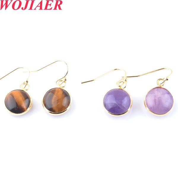 wojiaer wholesale vintage round natural stone tiger eye bead pendant gold color copper hook drop earring women jewellery dbo900, Silver
wojiaer wholesale vintage round natural stone tiger eye bead pendant gold color copper hook drop earring women jewellery dbo900, Silver