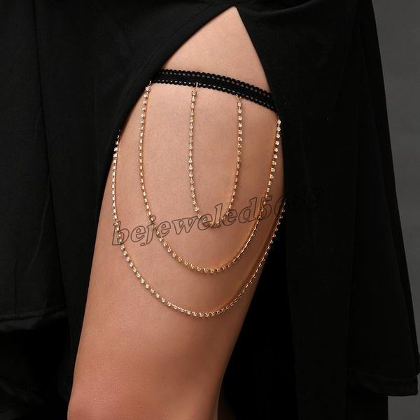female bling fashion accessories rhinestone leg chain for women body jewelry trendy gold color metal multilayer thigh chain party gifts, Silver
female bling fashion accessories rhinestone leg chain for women body jewelry trendy gold color metal multilayer thigh chain party gifts, Silver