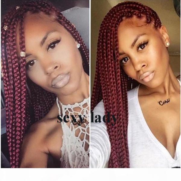 30inches long synthetic micro braided lace front wigs heat resistant fiber full braids brazilian african american women wigs with baby hair, Black
30inches long synthetic micro braided lace front wigs heat resistant fiber full braids brazilian african american women wigs with baby hair, Black