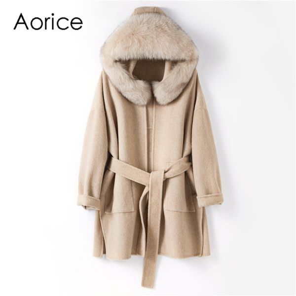 aorice real coat winter jacket women loose natural fox fur collar cashmere wool blends outerwear oversize tx205602, Black
aorice real coat winter jacket women loose natural fox fur collar cashmere wool blends outerwear oversize tx205602, Black