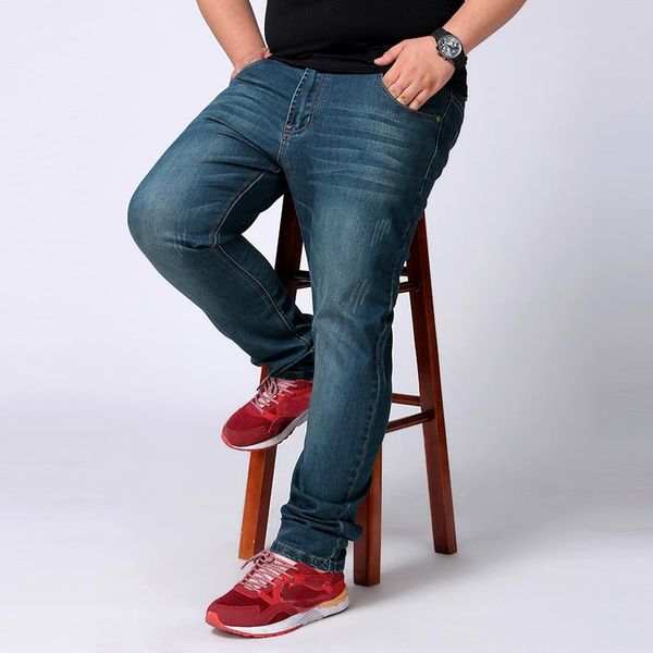 men's dark blue plus size classic distressed jeans straight loose fitting vintage denim pants for men 44 46 481
men's dark blue plus size classic distressed jeans straight loose fitting vintage denim pants for men 44 46 481