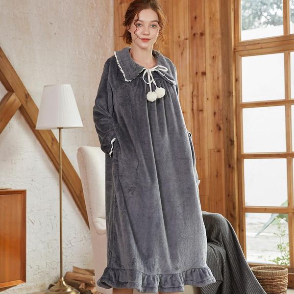 women's sleepwear autumn nightgowns sleepshirts 2021 solid home dress women nightdress sleep & lounge nightgown female h351, Black;red
women's sleepwear autumn nightgowns sleepshirts 2021 solid home dress women nightdress sleep & lounge nightgown female h351, Black;red