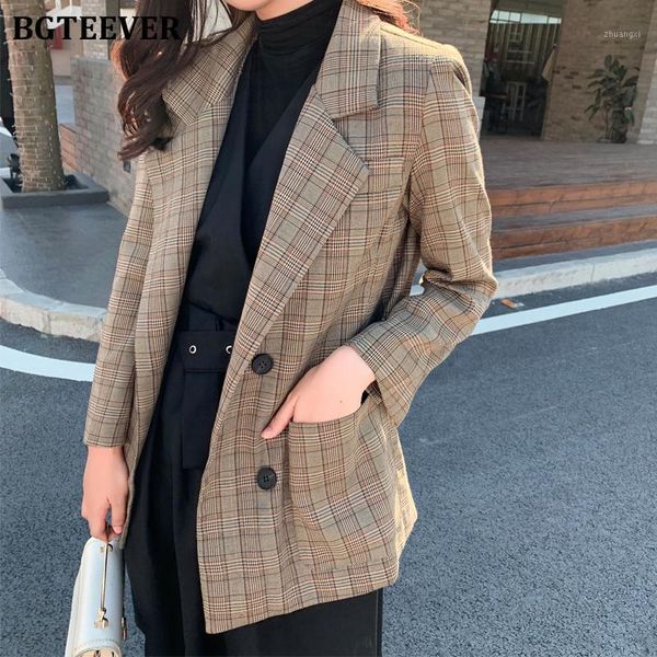 bgteever casual loose women blazer double-breasted plaid female suit jacket notched collar women coat femme winter outwear 20201, White;black
bgteever casual loose women blazer double-breasted plaid female suit jacket notched collar women coat femme winter outwear 20201, White;black
