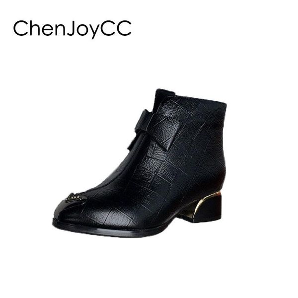 ladies fashion short boots pointed anti-kick leather bowknot low heel plus velvet ladies shoes, Black
ladies fashion short boots pointed anti-kick leather bowknot low heel plus velvet ladies shoes, Black