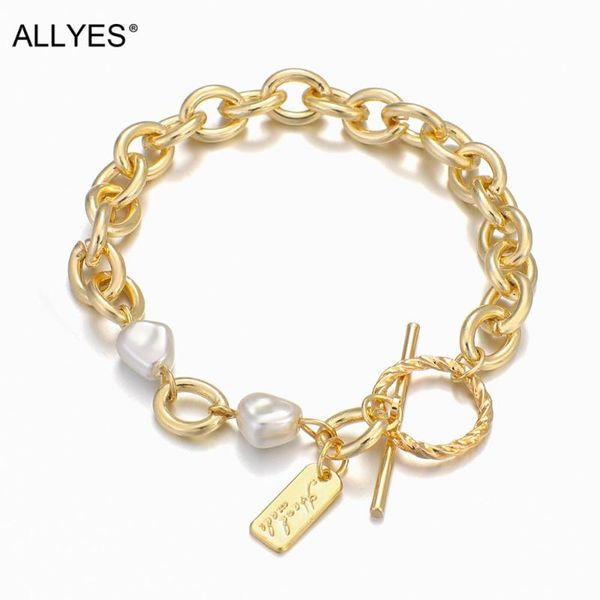allyes gold color pearl beads link chain bracelet for women girls simple geometric charms bracelets party female jewelry gifts, Golden;silver
allyes gold color pearl beads link chain bracelet for women girls simple geometric charms bracelets party female jewelry gifts, Golden;silver