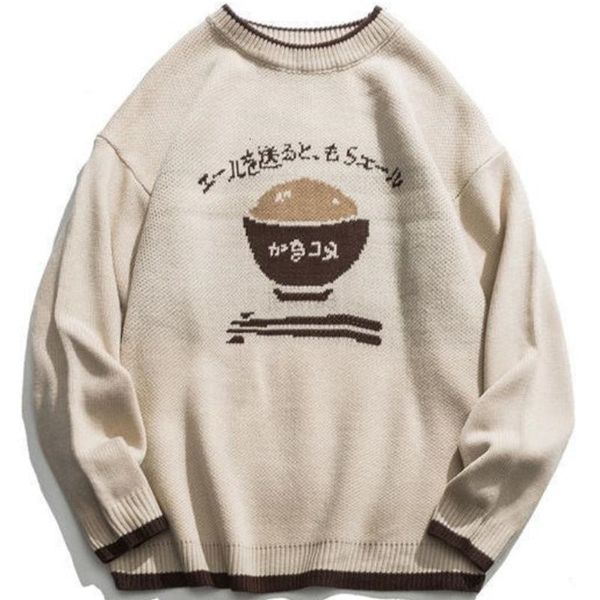 sweaters fashion men's sweater men japanese style vintage round neck pullovers knitted couples loose casual clothing, White;black
sweaters fashion men's sweater men japanese style vintage round neck pullovers knitted couples loose casual clothing, White;black