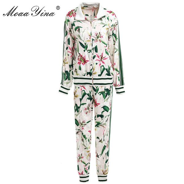 moaayina fashion designer suit spring autumn women long sleeve lily floral-print +trousers casual motion two-piece set 201119, White
moaayina fashion designer suit spring autumn women long sleeve lily floral-print +trousers casual motion two-piece set 201119, White
