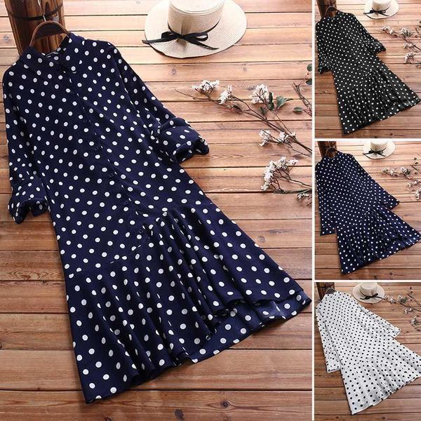 zanzea women mini dress 2020 summer lady bohemian polka dot short vestidos asymmetric ruffles hem lapel dresses sundress1, Black;gray
zanzea women mini dress 2020 summer lady bohemian polka dot short vestidos asymmetric ruffles hem lapel dresses sundress1, Black;gray