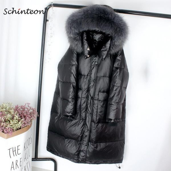 women's down & parkas schinteon a-lined jacket real fur with hood loose winter warm long outwear over size coat korean style1, Black
women's down & parkas schinteon a-lined jacket real fur with hood loose winter warm long outwear over size coat korean style1, Black