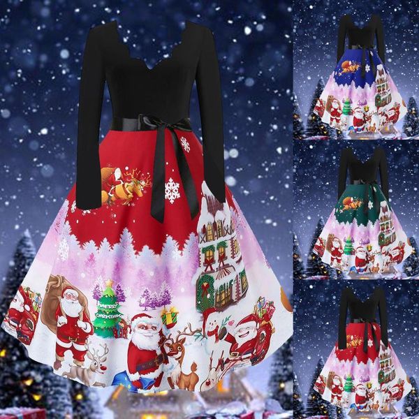 Fast Delivery Womens Fashion Clothing Women Casual Christmas Print V-neck Long Sleeve Print Dress Party Dress Vestido De Mujer, Black;gray
Fast Delivery Womens Fashion Clothing Women Casual Christmas Print V-neck Long Sleeve Print Dress Party Dress Vestido De Mujer, Black;gray