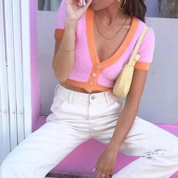 pink cardigan womens sweaters korean crop sweater yellow autumn short sleeve v neck short cardigan mohair sweater fall 2021, White
pink cardigan womens sweaters korean crop sweater yellow autumn short sleeve v neck short cardigan mohair sweater fall 2021, White