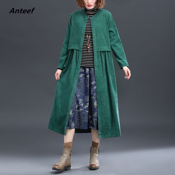 corduroy plus size oversized vintage women casual loose long autumn spring female trench coat 2020 clothes outerwear lj201128, Tan;black
corduroy plus size oversized vintage women casual loose long autumn spring female trench coat 2020 clothes outerwear lj201128, Tan;black