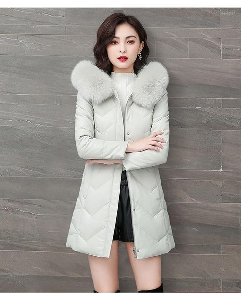 2021 winter new haining leather fur down jacket women's middle and long korean slim white duck down thickened coat1, Black
2021 winter new haining leather fur down jacket women's middle and long korean slim white duck down thickened coat1, Black