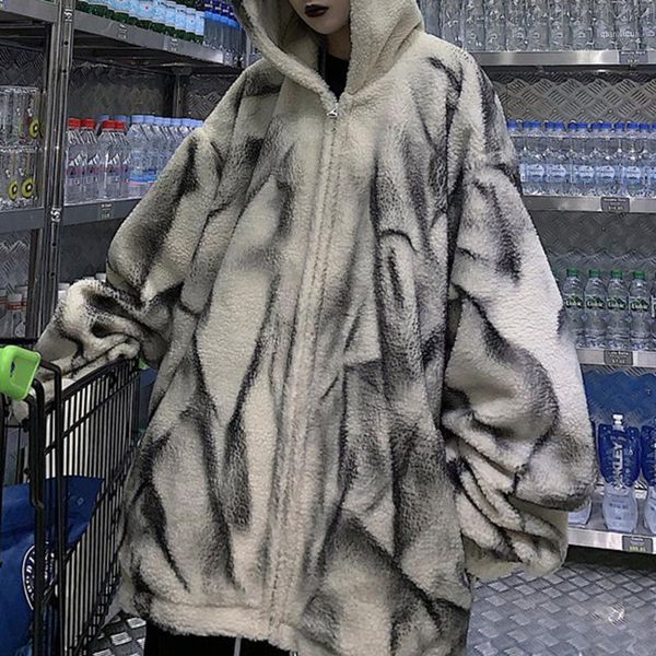 winter fleece jacket women gothic tie dye warm casual plush coat oversize jackets loose hip hop streetwear hooded outwear trendy1, Black
winter fleece jacket women gothic tie dye warm casual plush coat oversize jackets loose hip hop streetwear hooded outwear trendy1, Black