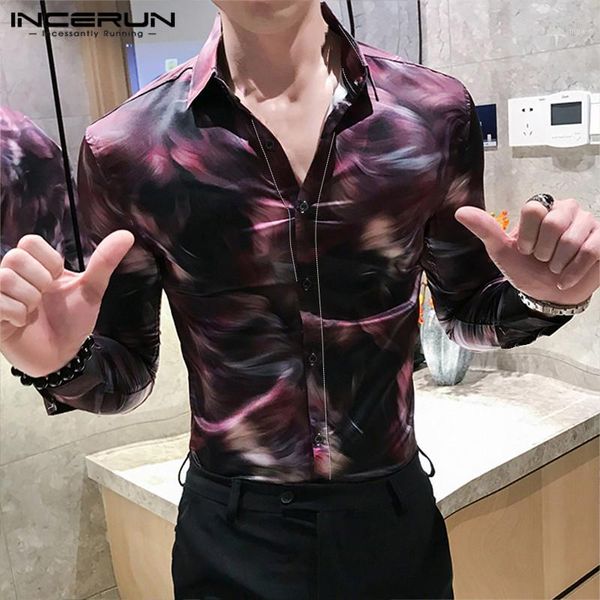 incerun streetwear men personality printed long sleeve lapel dress shirt fashion trend joker slim fitness button mens blouse1, White;black
incerun streetwear men personality printed long sleeve lapel dress shirt fashion trend joker slim fitness button mens blouse1, White;black