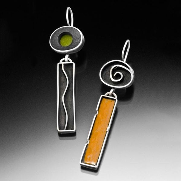 vintage asymmetric orange paint tribal earrings female ethnic metal twisted green ornament boho drop earrings jewelry, Silver
vintage asymmetric orange paint tribal earrings female ethnic metal twisted green ornament boho drop earrings jewelry, Silver