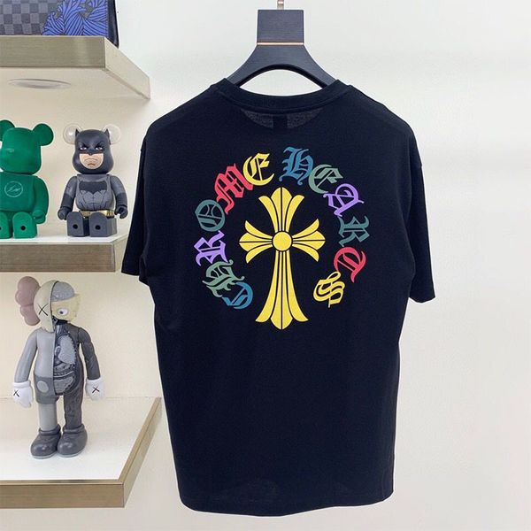 2021 spring summer ch color cross casual crosin short men's women's t-shirt loose and versatile half sleeve, Black
2021 spring summer ch color cross casual crosin short men's women's t-shirt loose and versatile half sleeve, Black