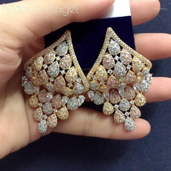 modemangel luxury sun flower shape long hoop earrings cubic zirconia women wedding big earrings bijoux jewelry 20201, Silver 
modemangel luxury sun flower shape long hoop earrings cubic zirconia women wedding big earrings bijoux jewelry 20201, Silver